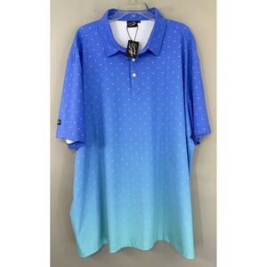 Sunday Swagger Golf Polo Shirt Men's 4XL Performance Ombré Palm Trees NWT